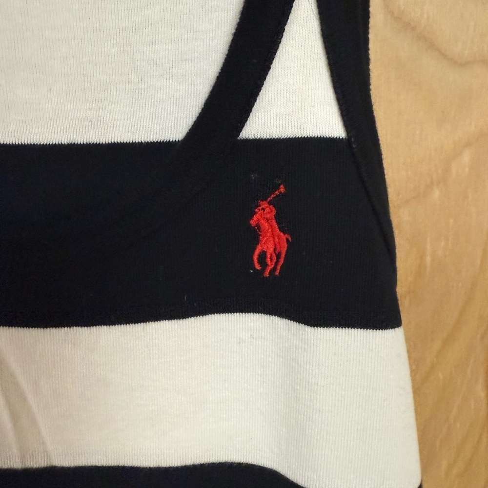 Ralph Lauren Sport Cotton dress  Black And White Striped Large Used Sleeveless - Picture 3 of 4
